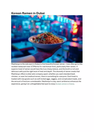 Korean Ramen in dubai