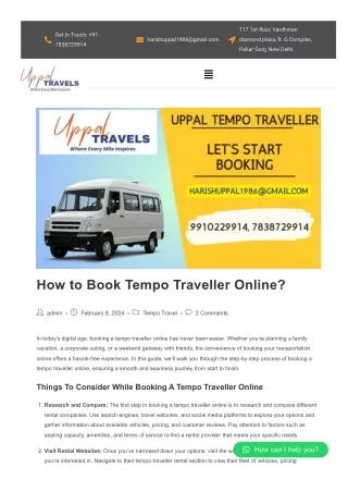 How to Book a Tempo Traveller Online A Hassle-Free Approach