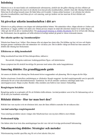 Så påverkar nikotin inomhusluften i ditt arv