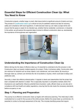 Essential Steps for Efficient Construction Clean Up What You Need to Know