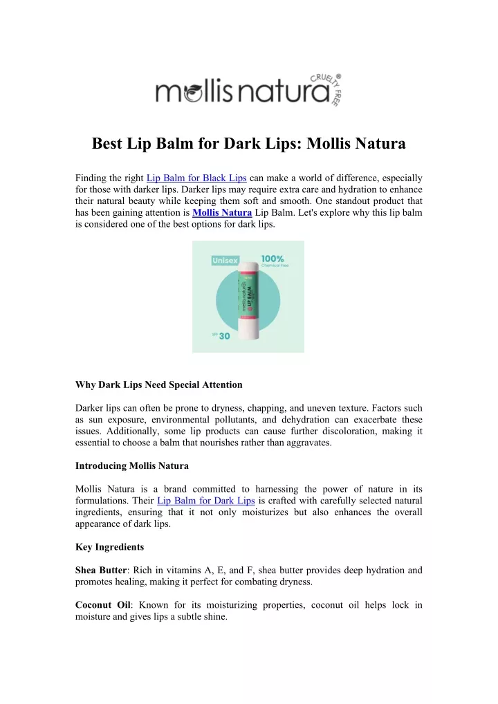 best lip balm for dark lips mollis natura