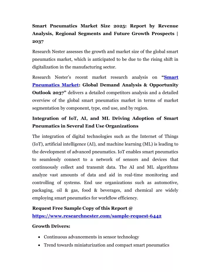 smart pneumatics market size 2025 report