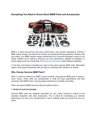 Everything You Need to Know About BMW Parts and Accessories