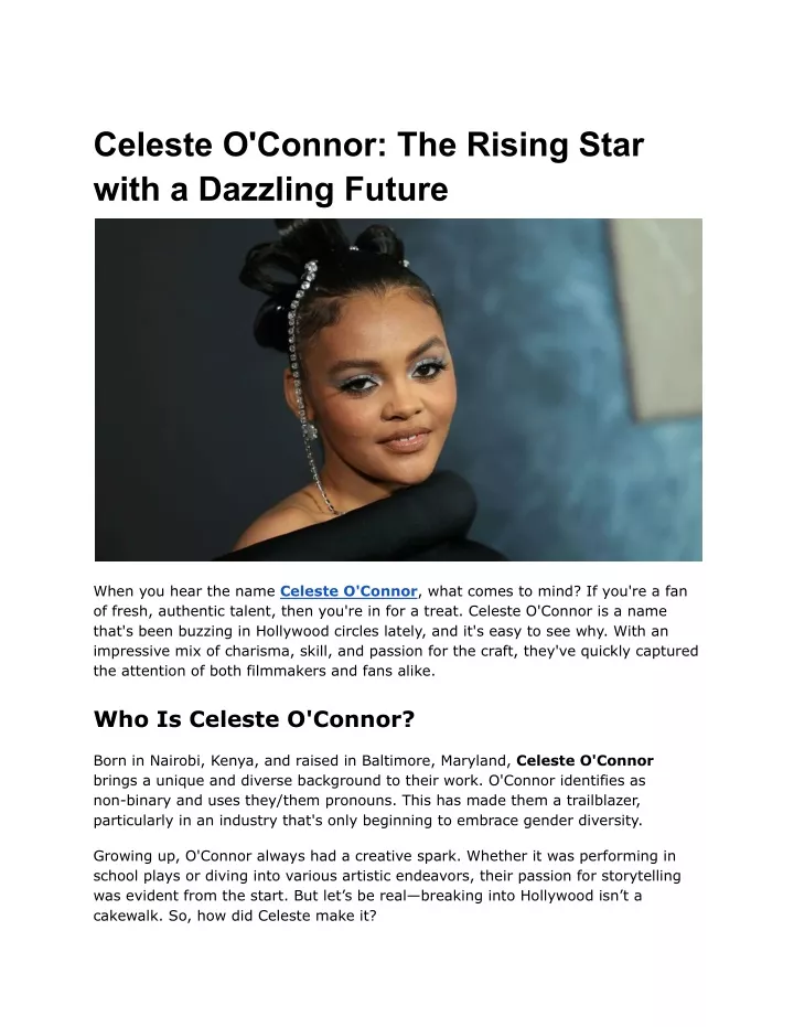 celeste o connor the rising star with a dazzling