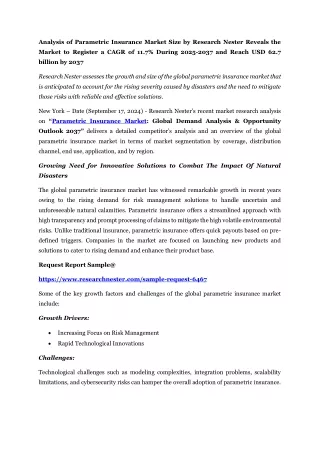 analysis of parametric insurance market size