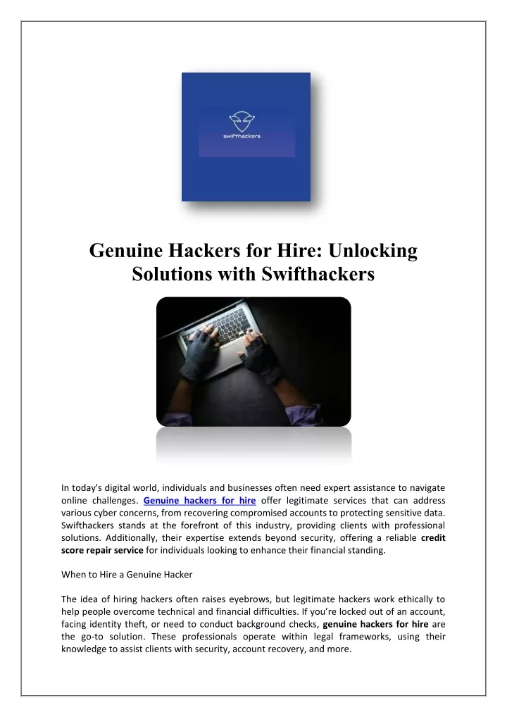 genuine hackers for hire unlocking solutions with