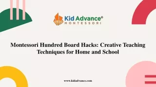 Montessori Hundred Board Hacks Creative Teaching Techniques for Home and School