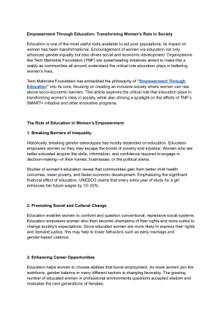 Empowerment Through Education_ Transforming Women's Role in Society