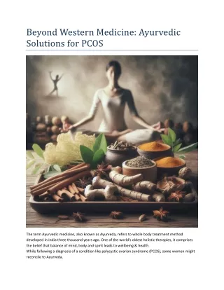 Beyond Western Medicine - Ayurvedic Solutions for PCOS