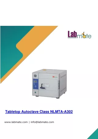 Tabletop Autoclave Class N LMTA-A302