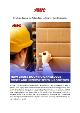 How Cross Docking Can Reduce Costs and Improve Speed in Logistics