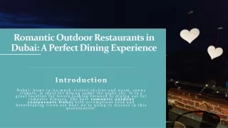 Romantic Outdoor Restaurants in Dubai: A Perfect Dining Experience