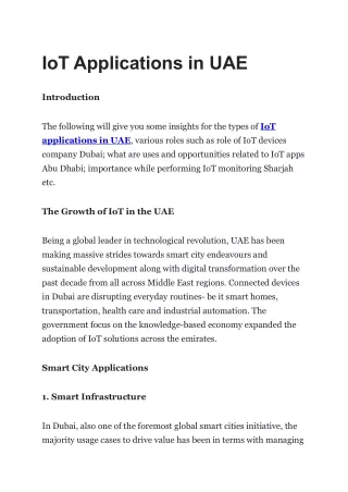 IoT Applications in UAE