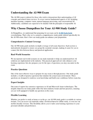 Tips to Use the AI-900 Study Guide from DumpsBoss to Pass