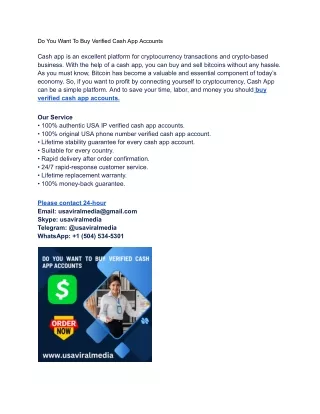 Do You Want To Buy Verified Cash App Accounts