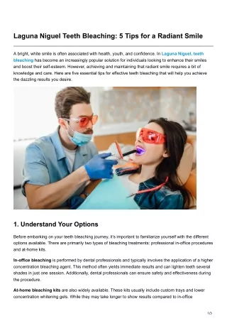 Laguna Niguel Teeth Bleaching 5 Tips for a Radiant Smile