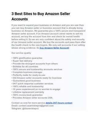 3 Best Sites to Buy Amazon Seller Accounts