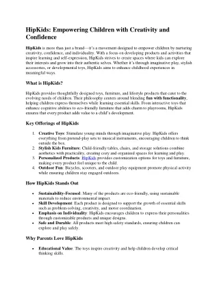 hipkids empowering children with creativity