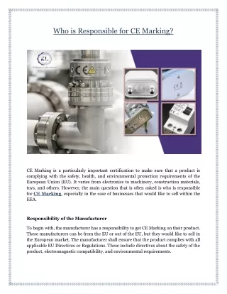 Who is Responsible for CE Marking?