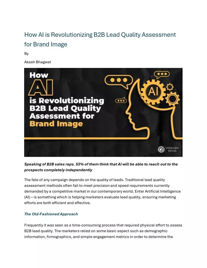 how ai is revolutionizing b2b lead quality