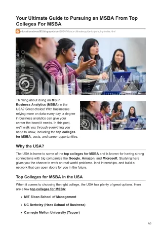 your ultimate guide to pursuing an msba from