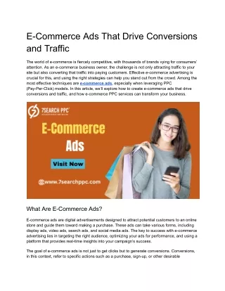 e commerce ads that drive conversions and traffic