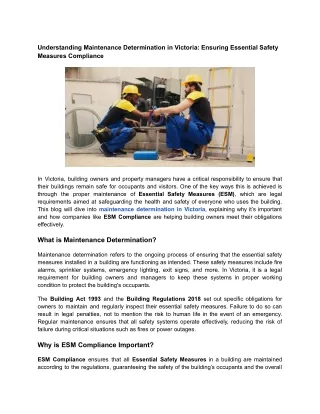 Understanding Maintenance Determination in Victoria_ Ensuring Essential Safety Measures Compliance
