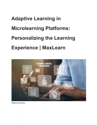 adaptive learning in