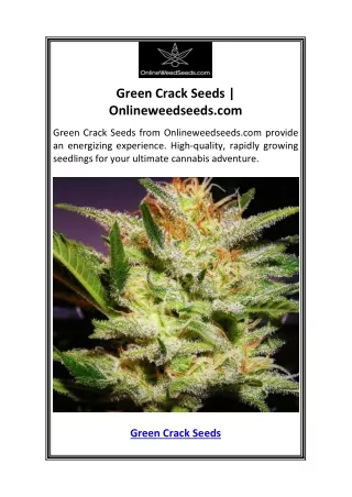 Green Crack Seeds  Onlineweedseeds.com