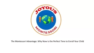 Perfect Time to Enroll Your Child at Joyous Montessori