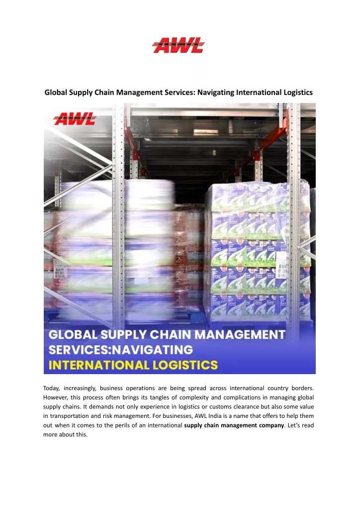 global supply chain management services