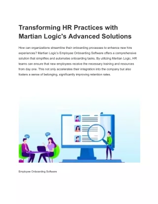 Transforming HR Practices with Martian Logic's Advanced Solutions