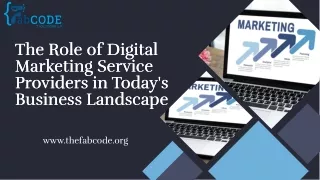 the role of digital marketing service providers