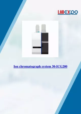 ion chromatograph system 30 icg200