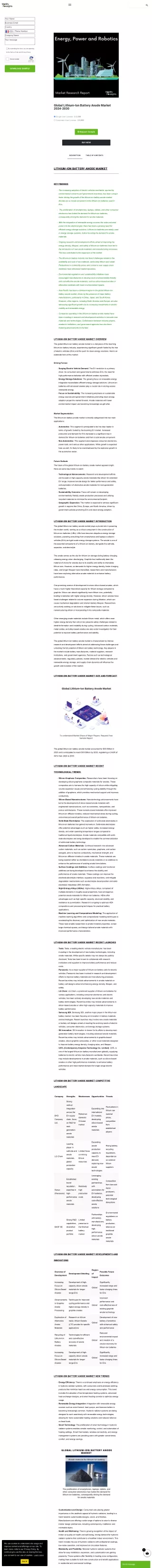 Global Lithium-Ion Battery Anode Market Trends 2024-2030
