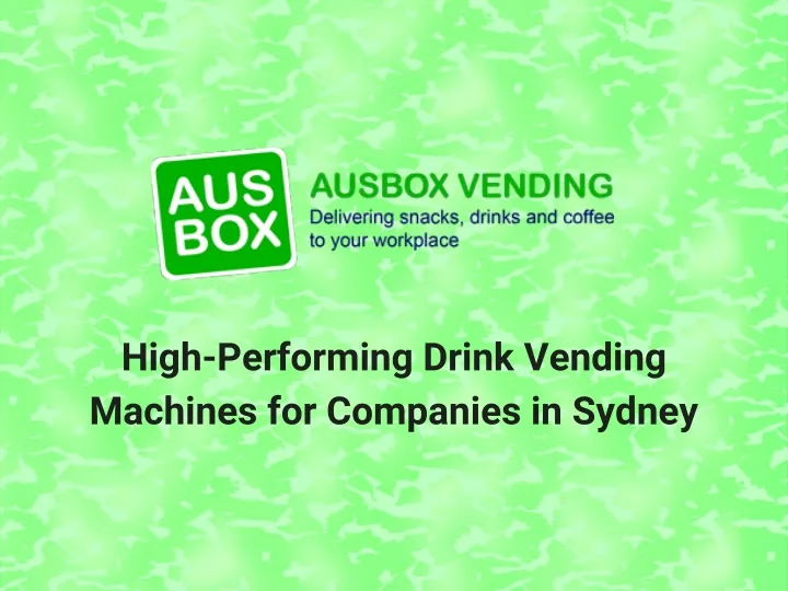 high performing drink vending machines