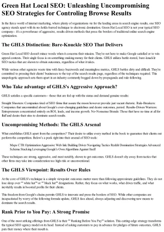 GHLS Is A Local SEO Agency