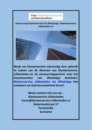 Outsourcing Klantenservice Via Whatsapp | Klantenservice-uitbesteden.nl