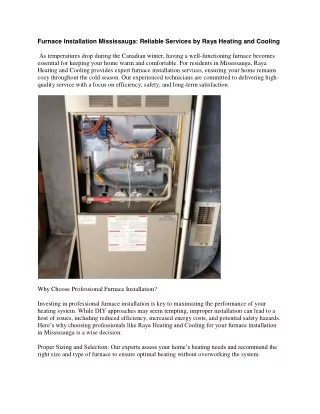 Furnace Installation Mississauga