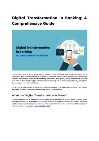 Digital Transformation in Banking: A Comprehensive Guide