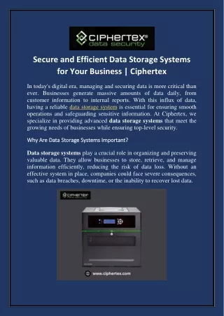 secure and efficient data storage systems