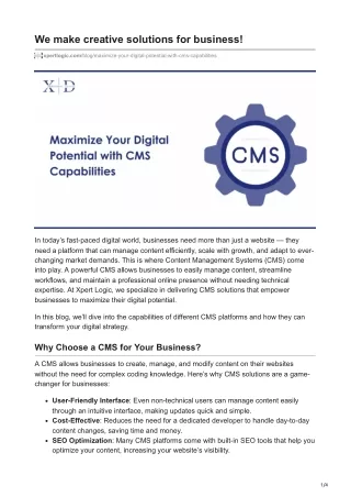 Maximize Your Digital Potential with CMS Capabilities