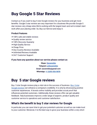 Buy Google 5 Star Reviews