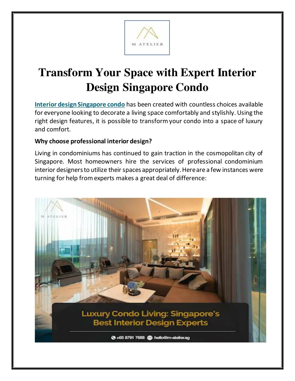 PPT - Transform Your Space with Expert Interior Design Singapore Condo ...