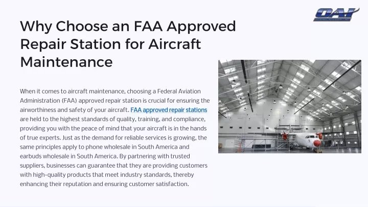 why choose an faa approved repair station