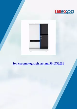 ion chromatograph system 30 icg201