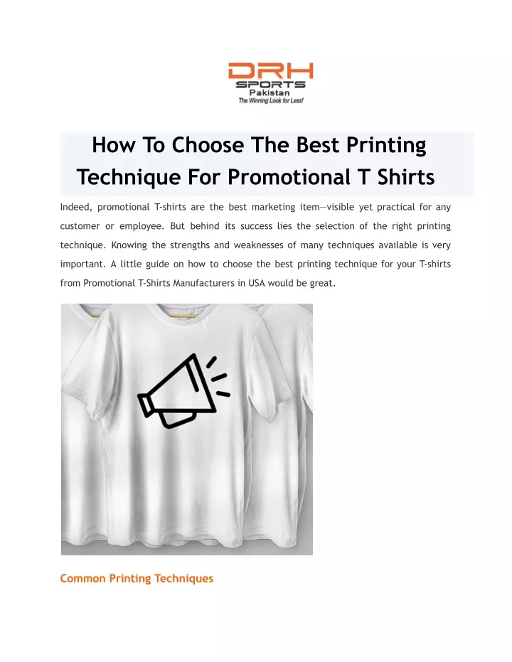 how to choose the best printing technique