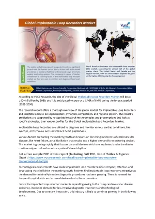 Implantable Loop Recorders Market  Sluggish Growth Rate Foreseen by -2030