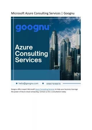microsoft azure consulting services goognu
