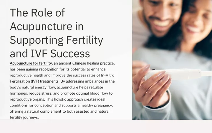 the role of acupuncture in supporting fertility